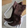 Pointed Toe Knee High Boots Women Winter Boots for Women Size 35-45