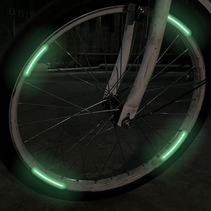 20pcs Decorative Stripe Decal Sticker Vehicle Tire Rims Night Safety Warning Sticker Car Wheel Hub Reflective Sticker