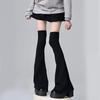 Black White Gothic High Sock Y2K Leg Stockings Lolita Over Knee Leg Warmer Horn Shaped Cuffs Sock For Girls Women Punk Socks