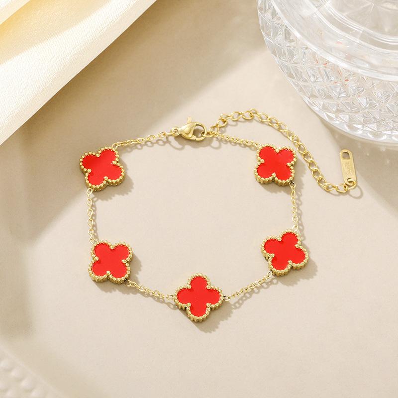 Four-leaf Clover Bracelet A Stylish and Luxurious Titanium Steel Bracelet for Women Featuring An Elegant Design and A High-end Look