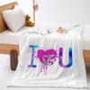 2D digital printing Valentine's Day thickened lamb wool crystal fleece blanket blanket