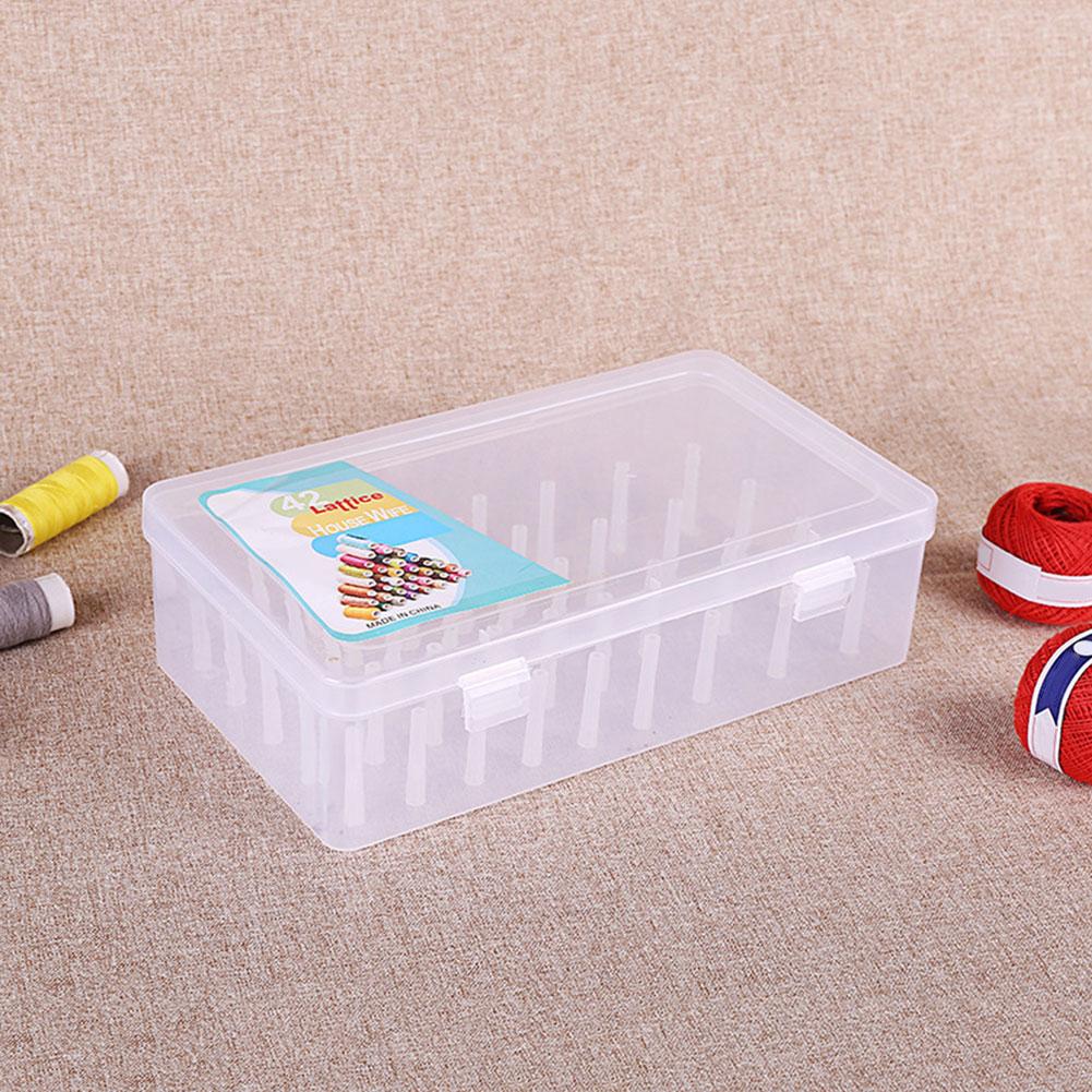 Thread Storage Box Transparent Plastic Bobbin Box Sewing Bobbins Threads Storage Sorting Case Organizer Sewing Tools