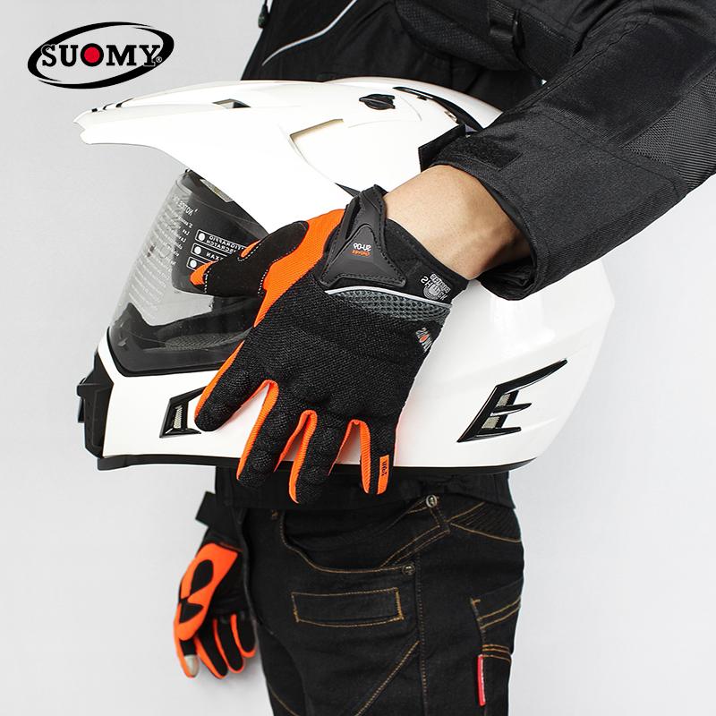 SUOMY SU-09 Motorcycle Gloves Summer Breathable Motorcyclist Gloves Men Women Motorbike Riders Touch Screen Full Finger Gloves
