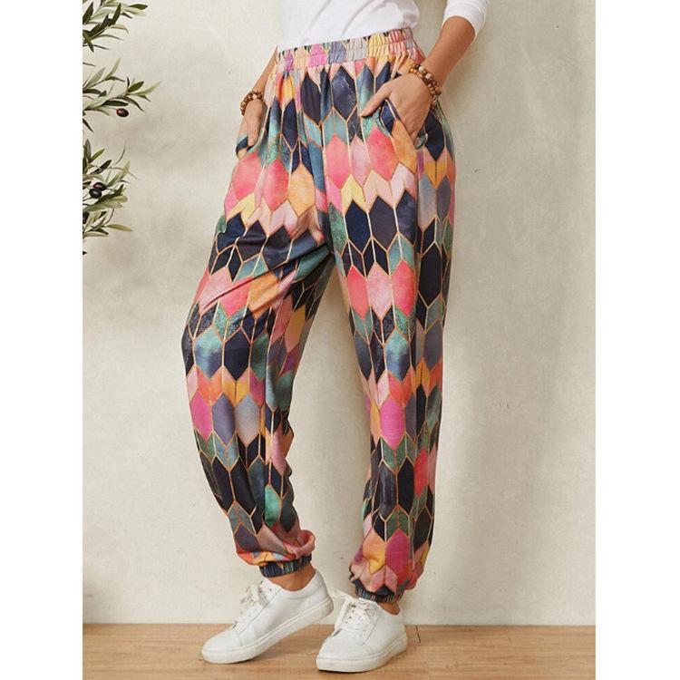Buy Women's Casual Loose Hight Waist Print Yoga Dance Fit Activewear