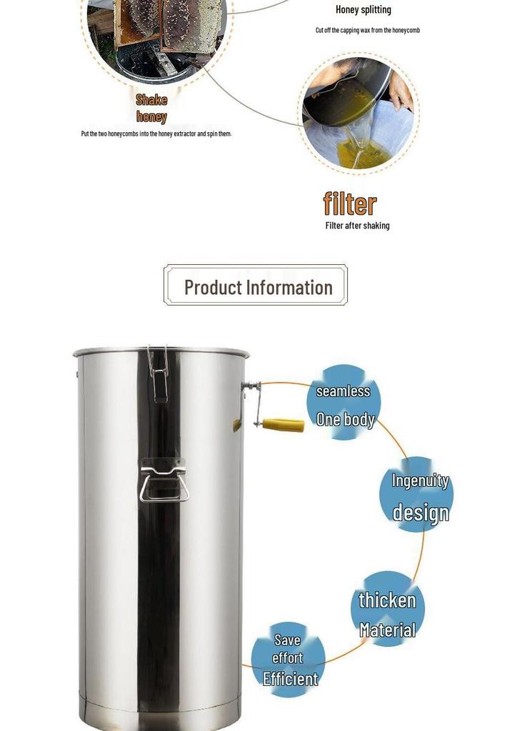 Compact Stainless Steel Honey Extractor & Beekeeping Set