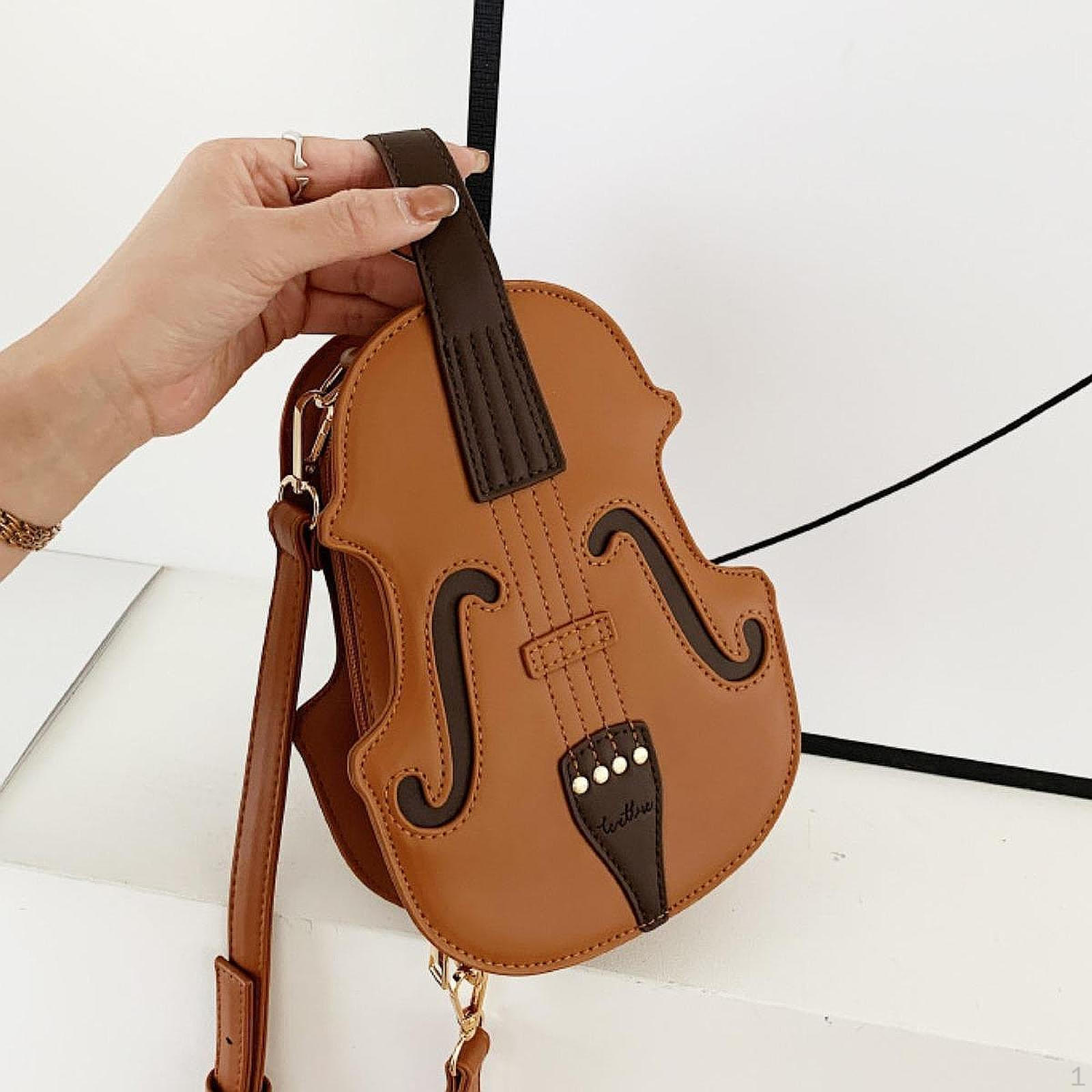 Сумка через плечо в форме скрипки, повседневная, стильная, портативная, легкая, из искусственной кожи белый