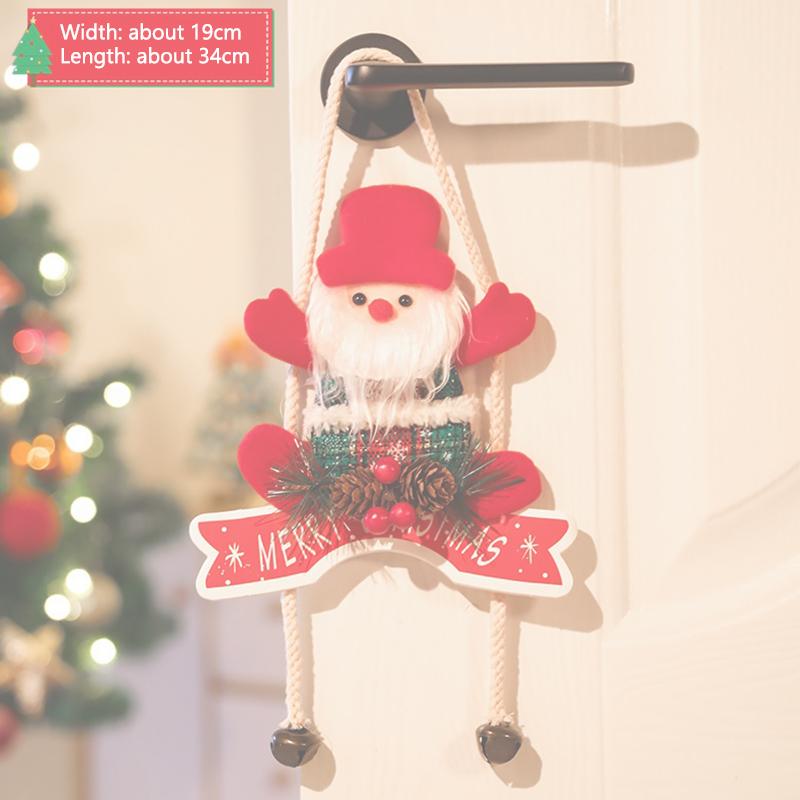 Christmas Decorations Wooden Snowmen Santa Claus Reindeer Door Hanging Ornament XmasTree Indoor Scene Layout Home New Year Decor