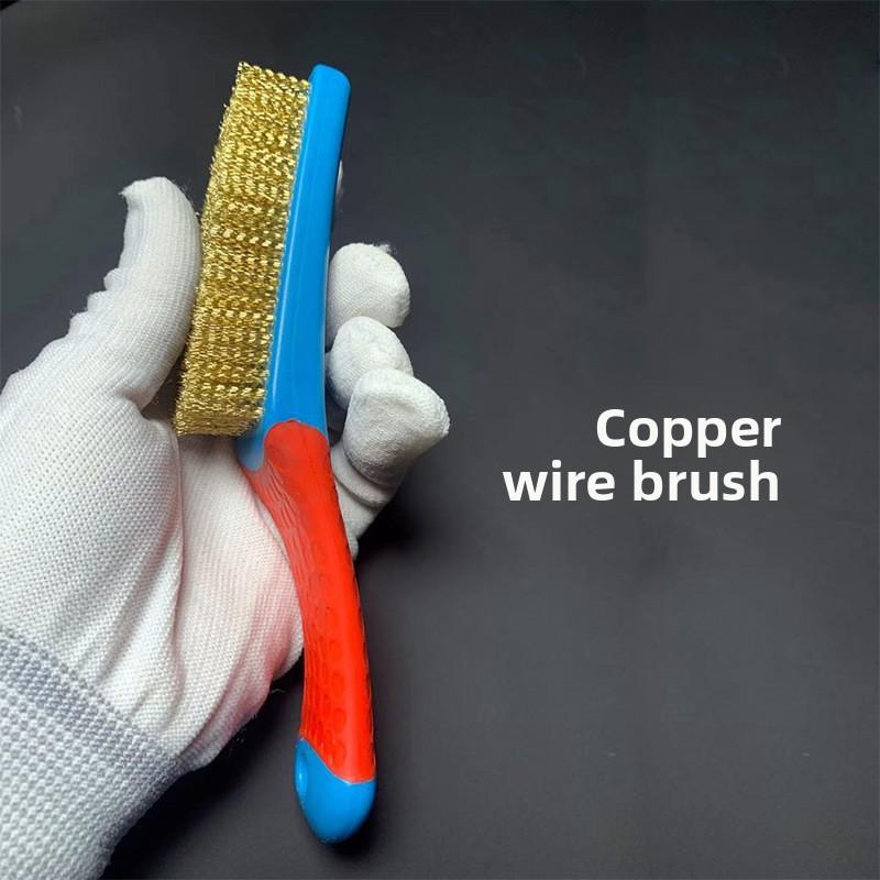 

Дротяна щітка з нержавіючої сталі 304 з силіконовою ручкою для видалення іржі та чищення Веньвань Silicone brush