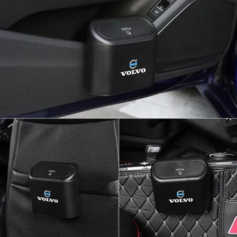 Car Garbage Can Dust Case Trash BinPortable Black Storage Box For Volvo Rdesign V60 V40 XC90 S60 S40 C30 XC60 V50 XC40 S80 EX90