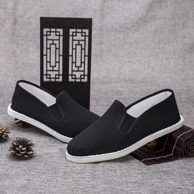 Stare Pekin buty płócienne męskie ręcznie robione buty z tkaniny lasagne z jednym pedałem, podeszwa w całości z tkaniny, lekkie i oddychające męskie buty domowe