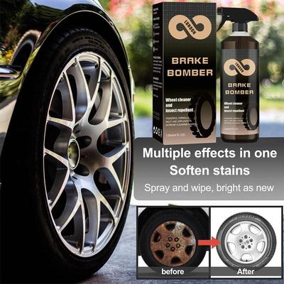 Nettoyant pour Jantes 120ml Puissant Sans Acide Spray Nettoyant pour Jantes de Camion et de Voiture Et Insecticide Sûr Pour Jantes en Alliage et Peintes L4F1