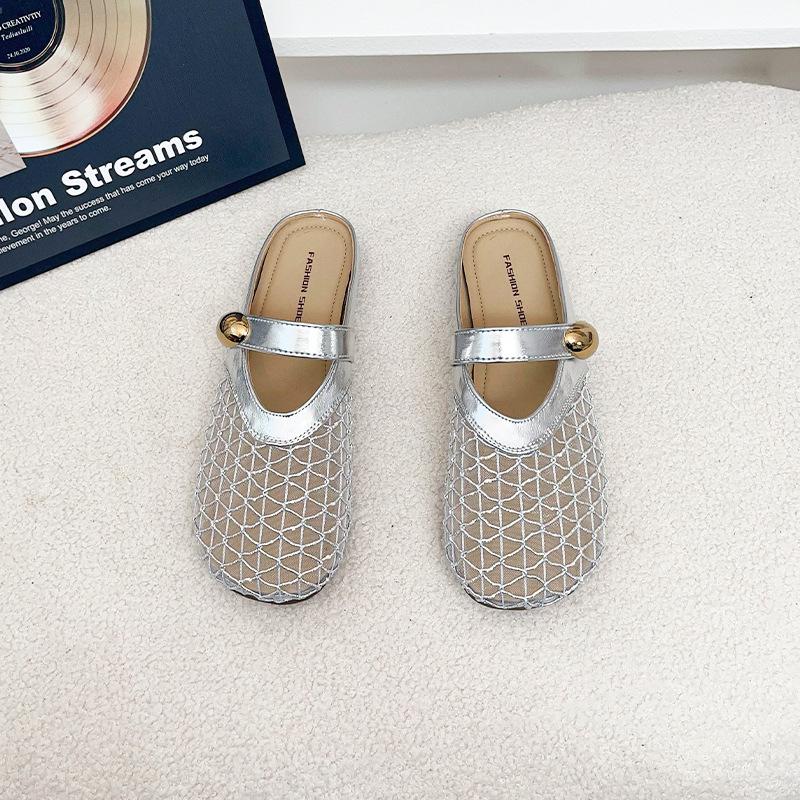 

Туфли на плоской подошве. Полутапочки. Летняя женская обувь на одну ногу. Одиночные туфли. Шлепанцы для рыбалки. 40 серебряный