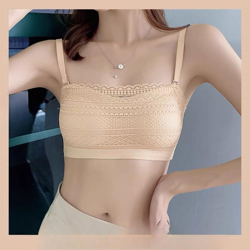 Female Summer Thin Small Bosom Invisible Wipe Bosom Type No Underwire Anti Go Out of Light No Shoulder Strap Non Slip Underwear
