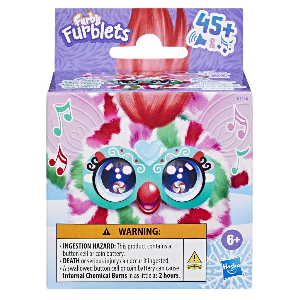 Hasbro Furby Furblets Pepmint, Special Holiday Edition, Features Over 45 Sounds, Furby Language, Plays, and Powered Plush Toy, Ages 6+ (G1436)