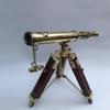 25,4 cm nautische Marine Spyglass Messing Teleskop auf Holz Dreibeinständer