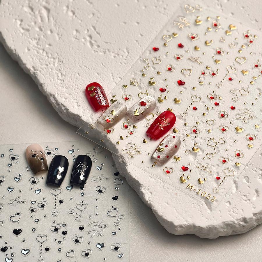 

TENSOR Advanced M-1021 Heart Silver Jelly Glue Nail Stickers for Kids