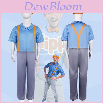 Blippi Halloween Costume For Children Comfortable Polyester Fabric Stage Performance