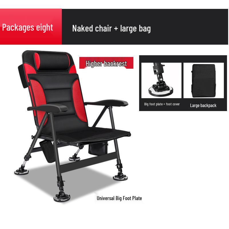 European Style Carbon Steel Folding Reclining Fishing Chair: Portable, Multi-functional, All-Terrain Design.