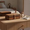 Decorative Box with Clasp | LeatherTextured, ModernLuxury, for Bedroom S Gray White