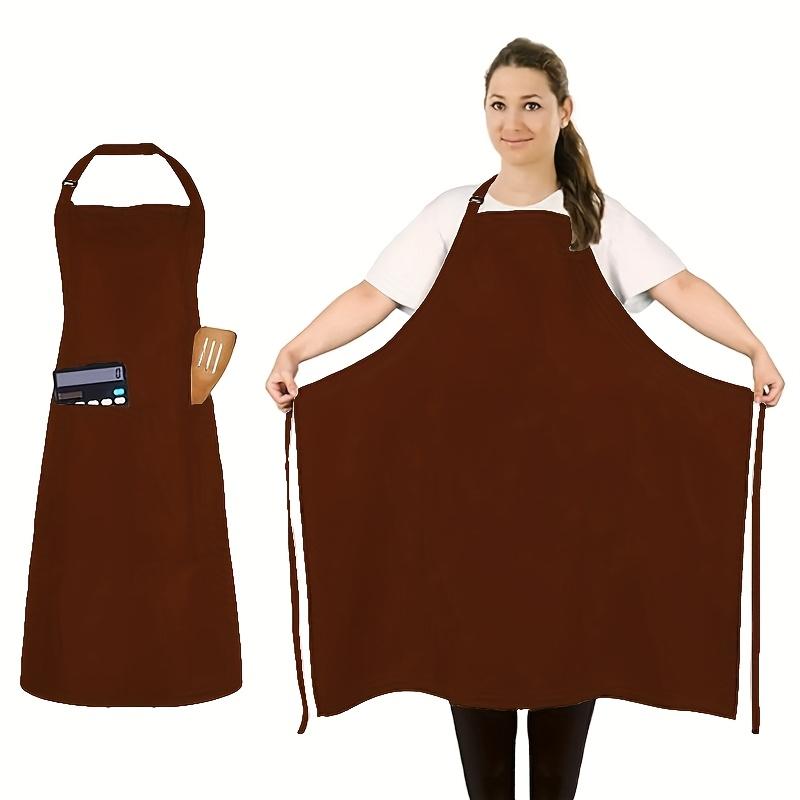 Șorț Reglabil Mărime Mare 89cm cu Buzunare Poliester Durabil Design Lung cu Pieptar, Curele Reglabile de Gât și Talie, Șorț de Bucătărie Funcțional Culoare Solidă