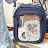 New Denim Ulzzang Ita Bags Female Transparent Badge Doll Show Crossbody Shoulder Bag Individuality Designer 2 Sides Bolso Mujer