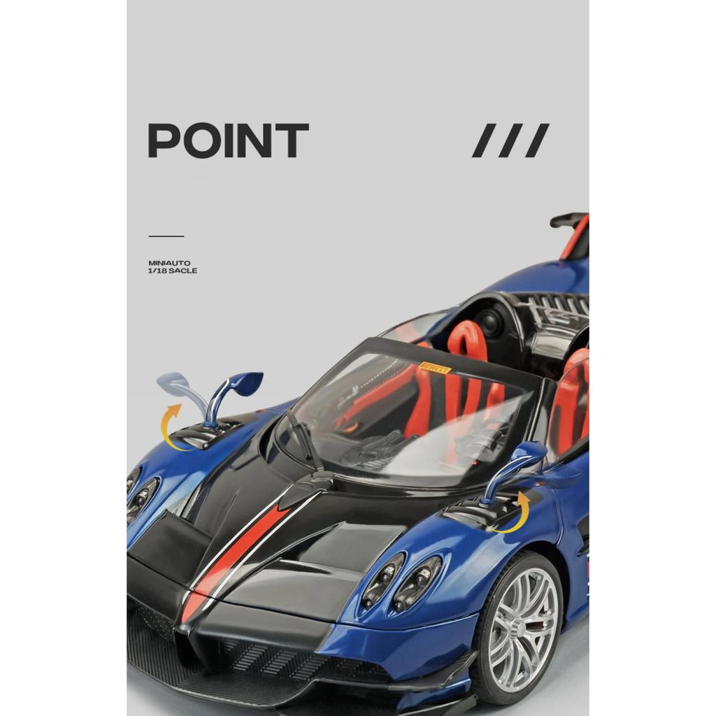 1/18 Pagani Huayra BC Supercar Alloy Car Diecasts & Toy Vehicles Car Model Sound and Light Παιχνίδια αυτοκινήτου για παιδιά Δώρα