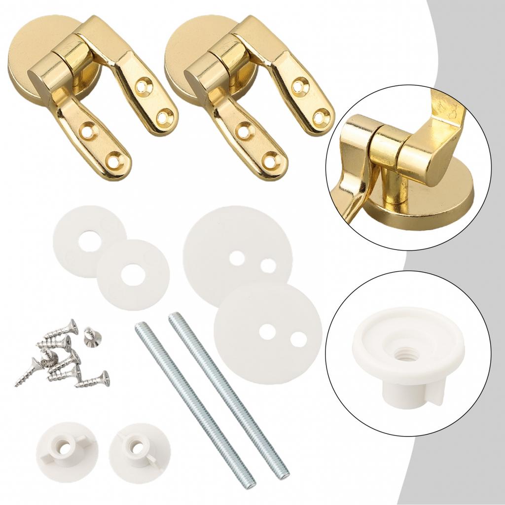 Functional Gold Toilet Hinges Complete Set with Rust Resistant Material