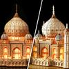 Hallisun 3D Wooden Taj Mahal Wooden Model with LED Indian 3D DIY Mechanical Building Adults Japanese Instruction Manual Vintage Home Birthday 388