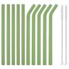 10Pcs Reusable Drinking Straw 12mm Glass Straws Eco-friendly High Borosilicate Glass Straw Colorful Tube Party Bar Drinkware
