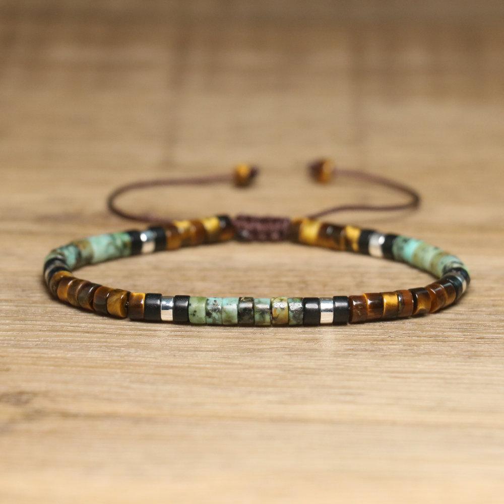 2x4mm Dainty Imperial Jasper Bracelet for Women Handwoven Adjustable Healing Stone Jewelry Alloy Main Material for Anniversary