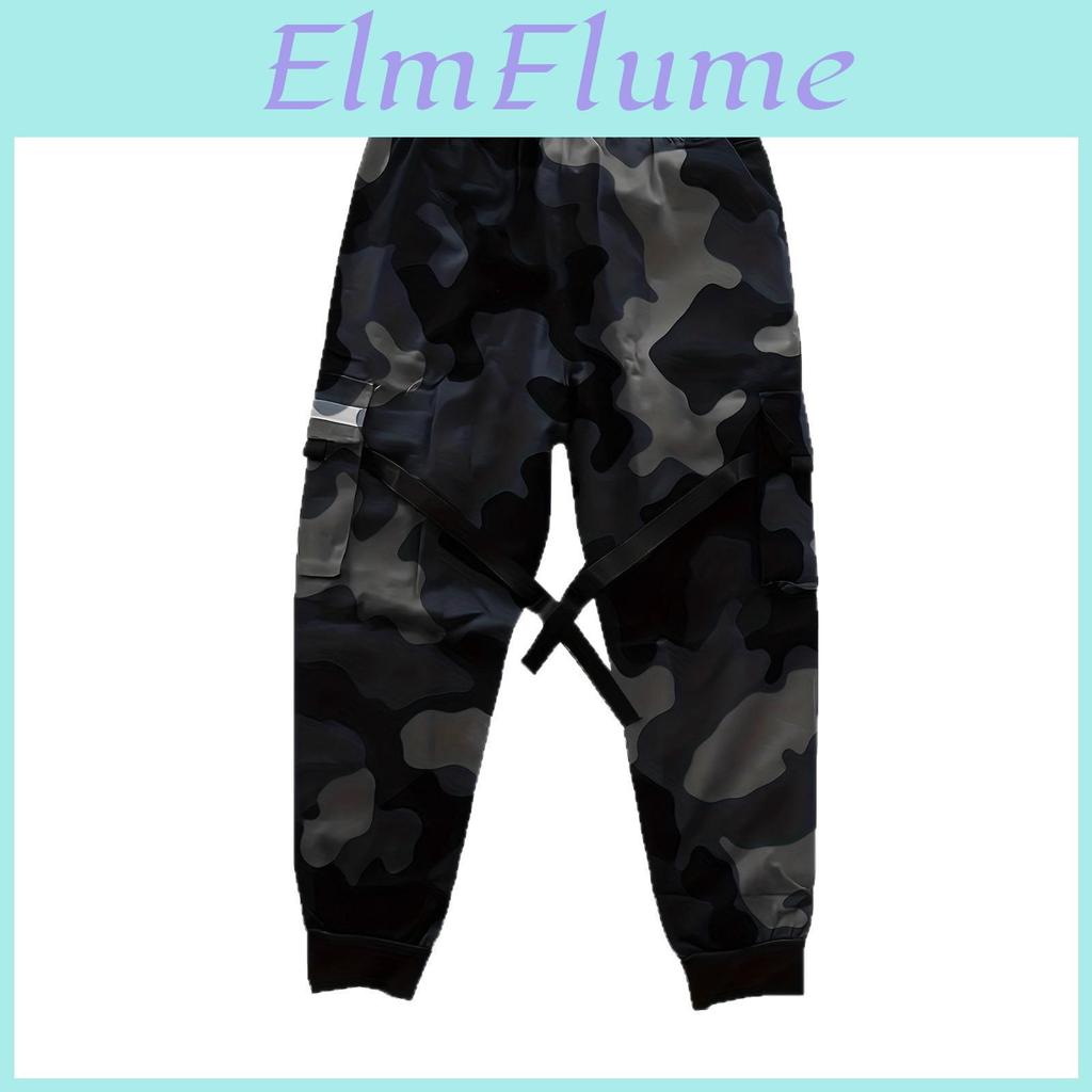 Casual Camouflage Sports Pants Outdoor Pants Middleaged And Young Mens Leg Tied Pants Straight Leg Pants