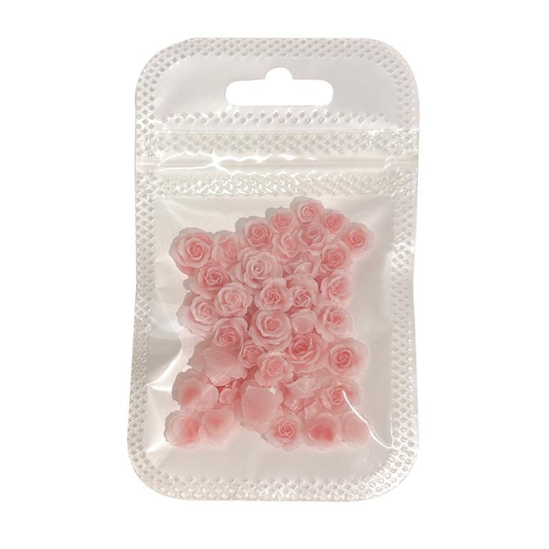 50 pezzi 3D Mix Dimensioni Bellissimi Fiori di Rosa in Fiore Resina Adesivo Nail Art Strass Decorazioni Manicure Unghie Charms