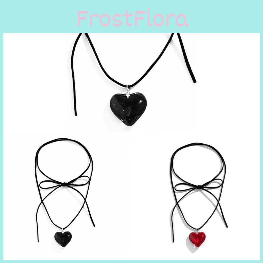 Heart Pendant Necklace With Leather Chain For Women Fashion Accessory