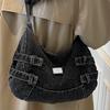 Denim fashion messenger bag large capacity new casual tote retro shoulder bag high value fashion bag women