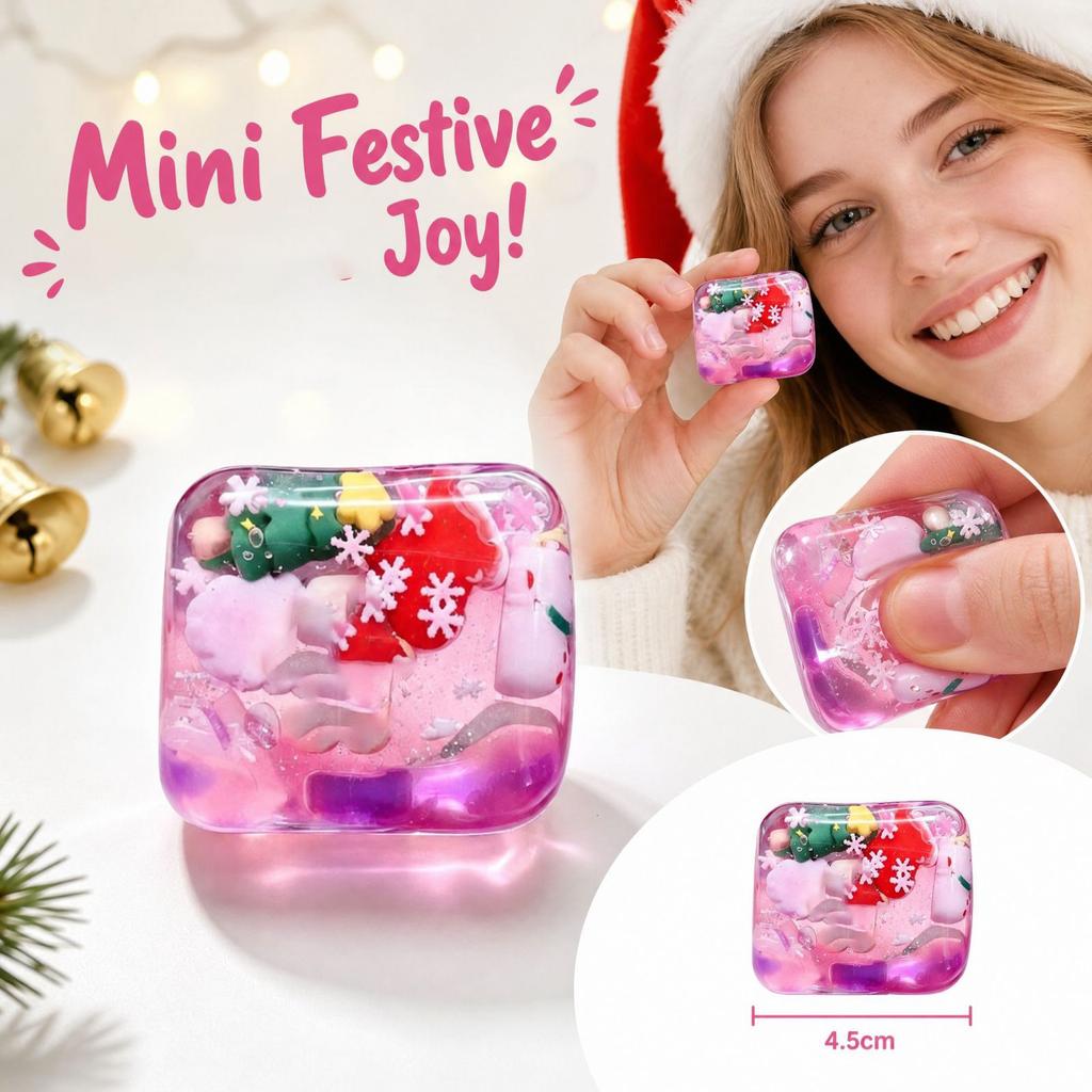 Christmas Square Toy 4.5 cm Stress for Sensory Play