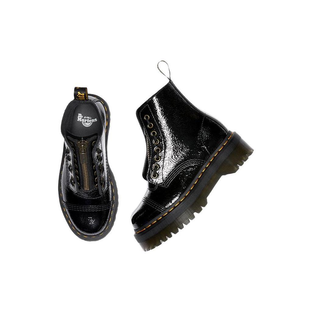 Dr. Martens Leather Thick Sole Comfortable Short Boots Women boots Black 27720001