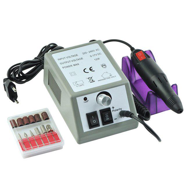 1 Set 2 Way Spin Electric Nail Drill Machine Manicure 20000RPM Machine Strong Pedicure Gel Cuticle Remove Mill Polish Equipment
