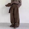 Autumn New Japanese Retro Maillard Casual Pants Boys and Girls Wide-leg Loose Straight Brown Tooling Trousers