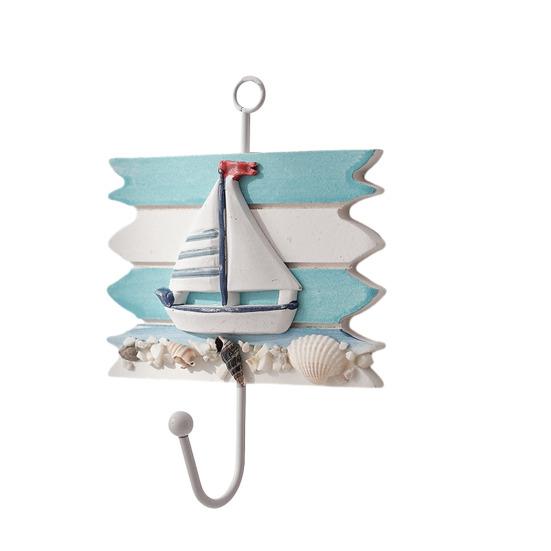 Kleiderhaken mit Aufhängelöchern Ohne Bohren Haken Marine Stil Eisen Wandhaken für Eingangsbereich Badezimmer Küche Schlüssel