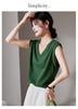 Simple Commuting V-Neck Sleeveless Vest T-Shirt for Women