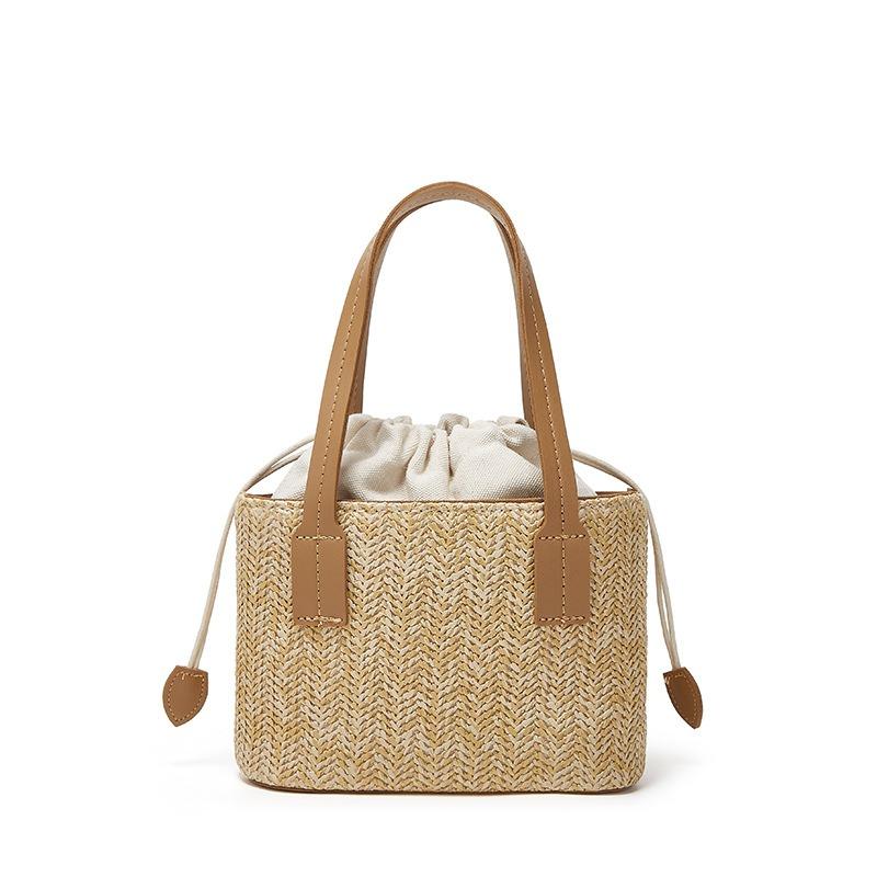 Neue Tasche Damenmode einfache Schultertasche Retro Strohhandtasche Sommer lässige Pendler Umhängetasche