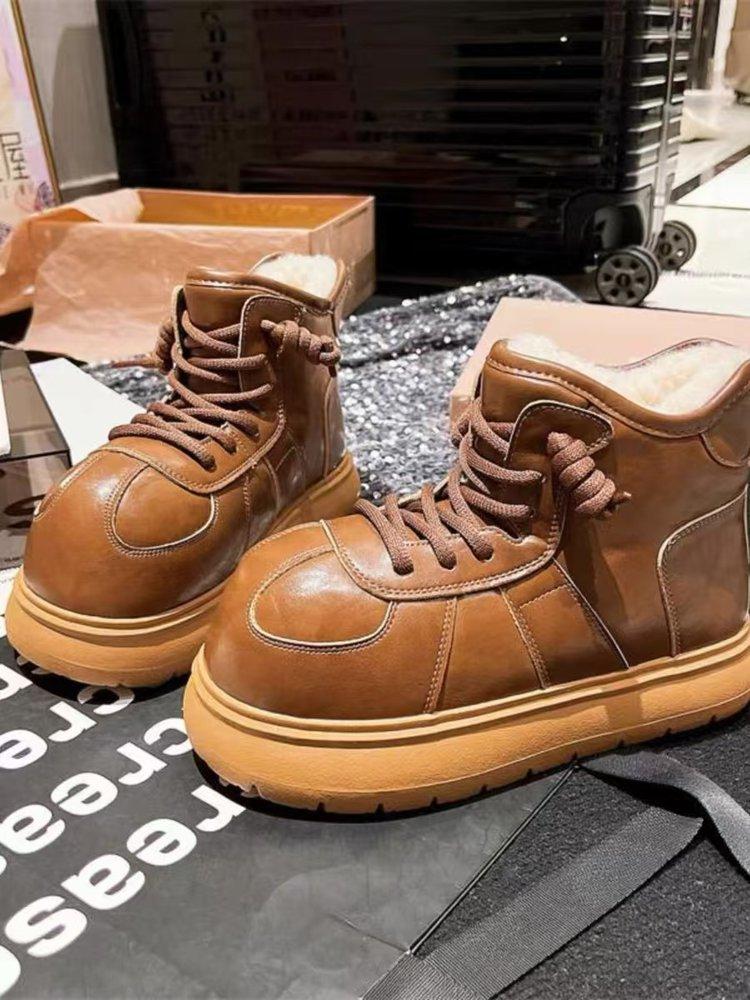 

Internet celebrity explosion big head ugly cute platform snow boots women 2025 winter new kapibara retro bread boots 40