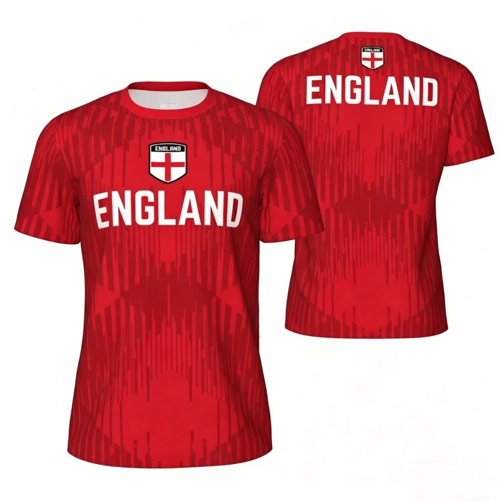 T-shirt Imprimé en 3D Drapeau de l'Angleterre, T-shirt Respirant à Séchage Rapide Unisexe, Hauts Décontractés de Sport pour la Course à Pied, le Fitness, Tenue de Rue Quotidienne en Plein Air