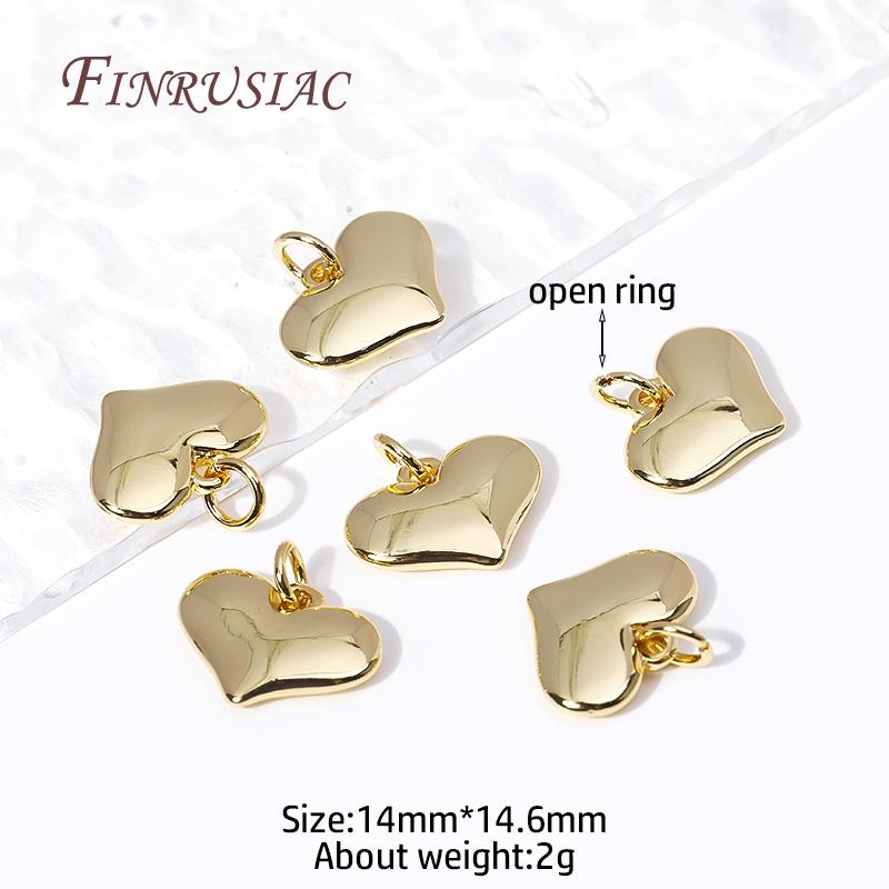 

18K Gold Plated Heart Pendant For Necklace Making,High Quality Brass Metal Charms,Handmade DIY Jewelry Accessories Wholesale 2 Pieces