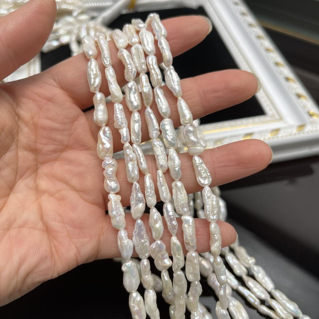 1String, White Natural Freshwater Pearls, Small Pipa Pearl Beads for Jewelry Making DIY Necklaces, Bracelets Crafts Length 36cm