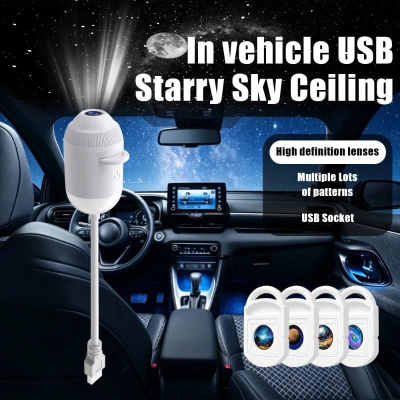 2-in-1 Galaxie Projektor Nachtlicht USB LED Sternenhimmel Lampe 360° Drehung Einstellbare Helligkeit für Schlafzimmer Decke Raum Auto Dekoration