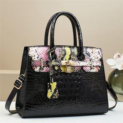 Handtasche Damen Tasche Krokodilmuster Schlangenmuster Platin Tasche Texturierte Killer-Tasche Klassisch
