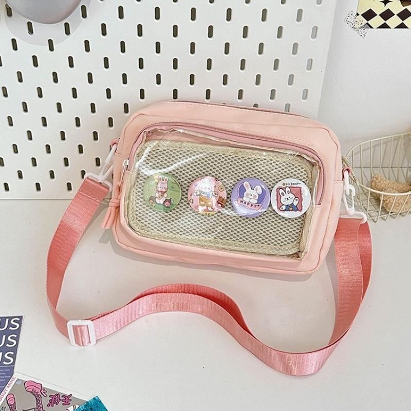 Pain bag Crossbody pain bag Daily versatile transparent baby bag Shoulder canvas Large capacity Campus commuting Pain bag Trendy cool