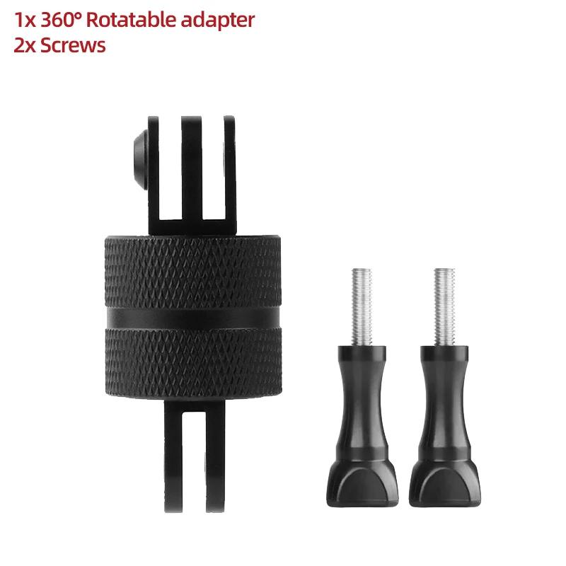 Aluminum Alloy 360° Rotatable Mount Adapter for GoPro Hero 13 12 11 10 9 8, Swivel Action Camera Connector for Helmet Bike Mount