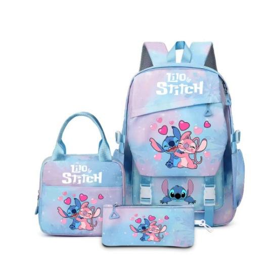Student Schoolbag Three-Piece Large-Capacity Backpack Lunch Bag Pencil Case Diy